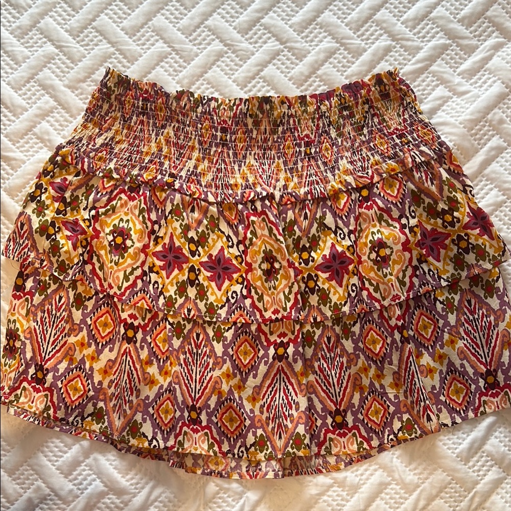 Multi coloured skirt with wide elastic waistband